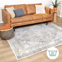 Waschbarer Teppich - Nova Aztec Olivgrün 