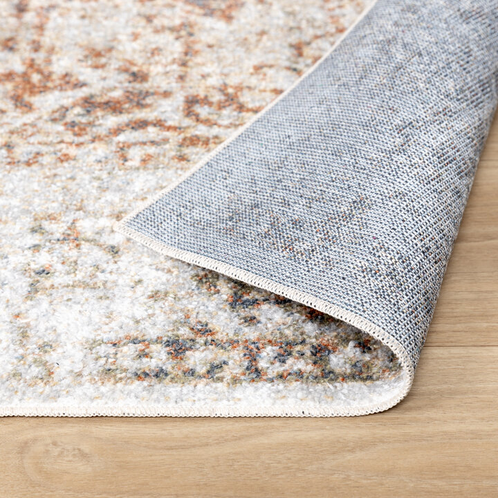 Waschbarer Teppich - Nova Medaillon Hellgrau - 6