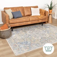 Waschbarer Teppich - Nova Medaillon Grün 