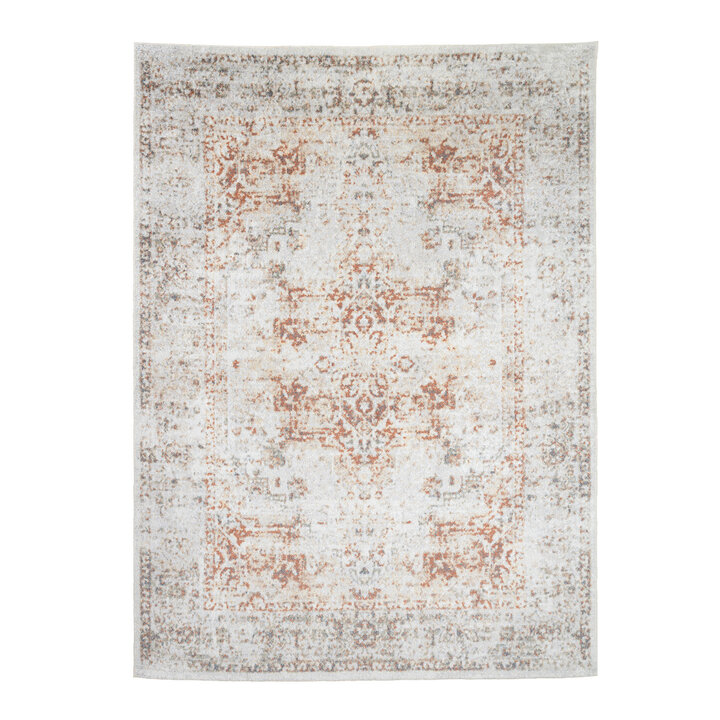 Waschbarer Teppich - Nova Medaillon Hellgrau - 1