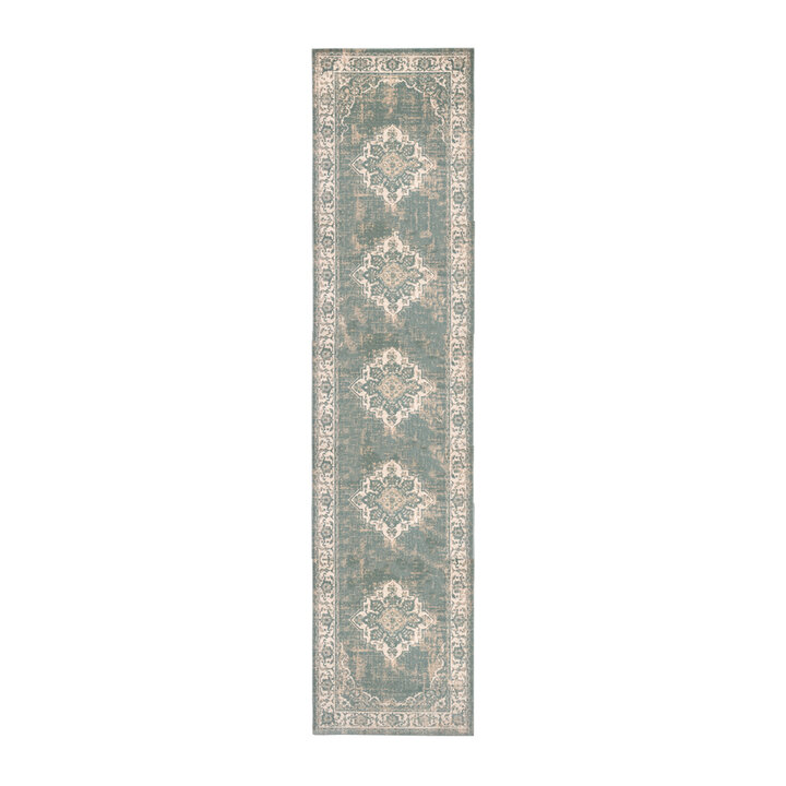 Vintage Läufer - Spring Medaillon Grün Creme - 1