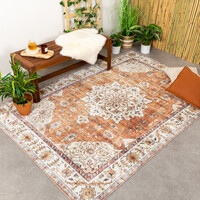 Vintage Gartenteppich - Santo Medaillon Terracotta