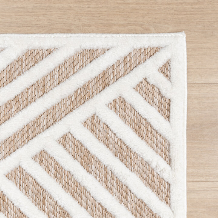 Teppich Modern - Nori Lines Weiß Taupe - 3
