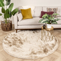 Hochflor Teppich Rund - Glorious Champagne Creme
