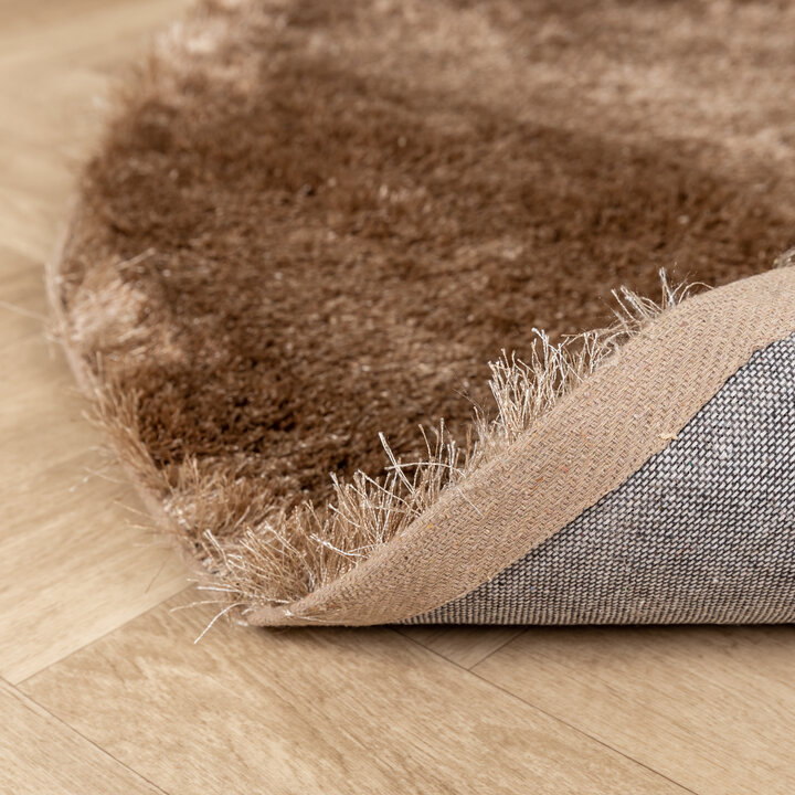 Hochflor Teppich Rund - Glorious Taupe - 5