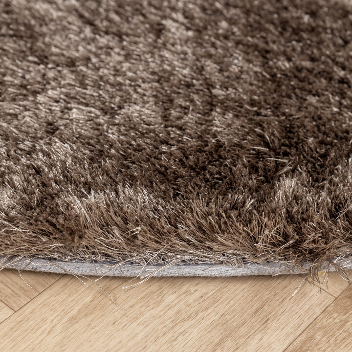 Hochflor Teppich Rund - Glorious Silber Grau - 4
