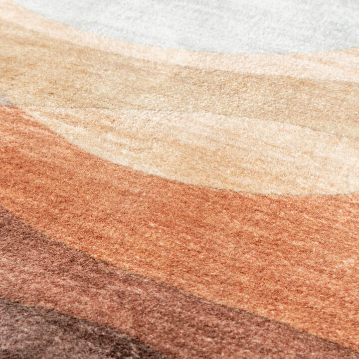 Moderner Teppich Rund - Field Terra Rot - 4