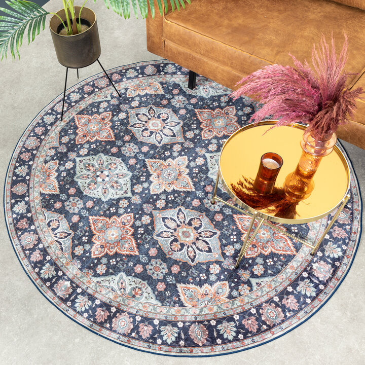 Teppich Vintage Rund - Imagine Oriental Blau