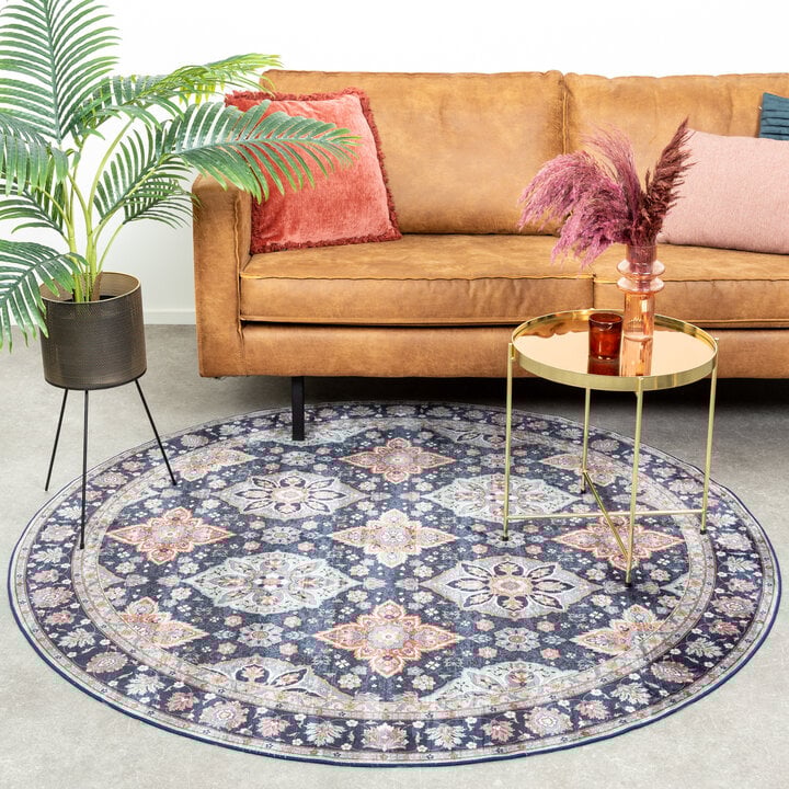 Teppich Vintage Rund - Imagine Oriental Blau - 1