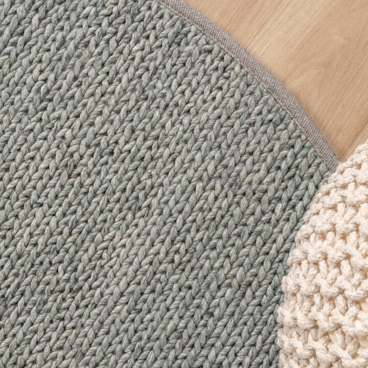 Wollteppich Rund - Twist Grün - 2