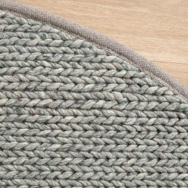 Wollteppich Rund - Twist Grün - 4