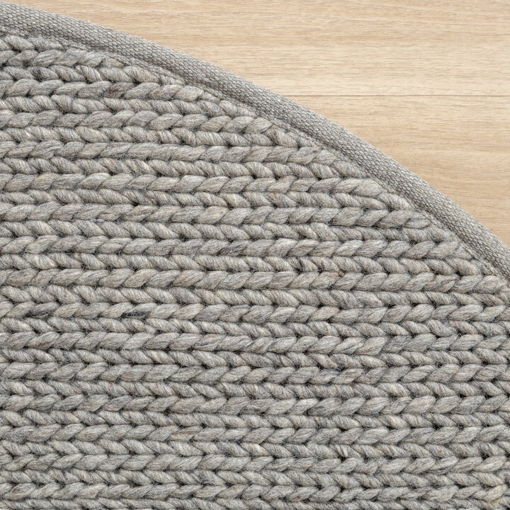 Wollteppich Rund - Twist Grau - 4