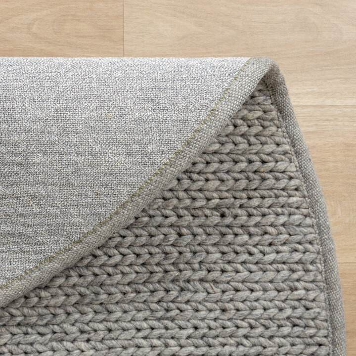 Wollteppich Rund - Twist Grau - 5