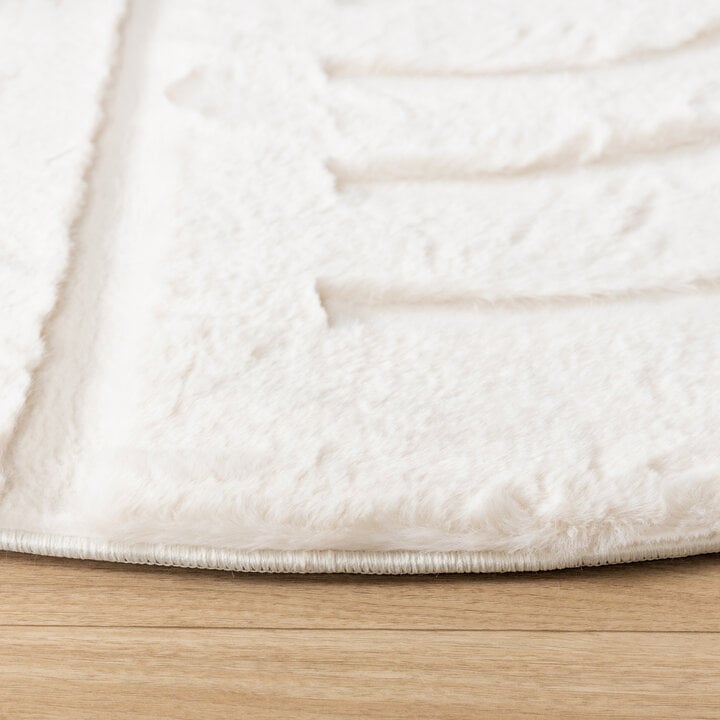 Hochflor Teppich Rund - Carvy Curves Creme - 3