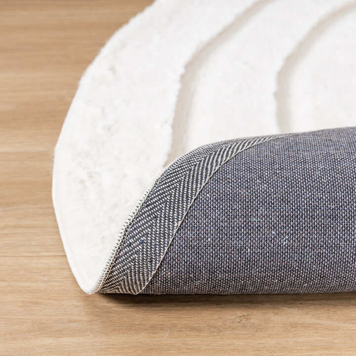 Hochflor Teppich Rund - Carvy Curves Creme - 4