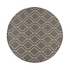 In - & Outdoor Teppich Rund - Floreno Milan Anthrazit Beige