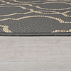 In - & Outdoor Teppich Rund - Floreno Milan Anthrazit Beige