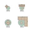 In - & Outdoor Teppich Rund - Floreno Milan Anthrazit Beige