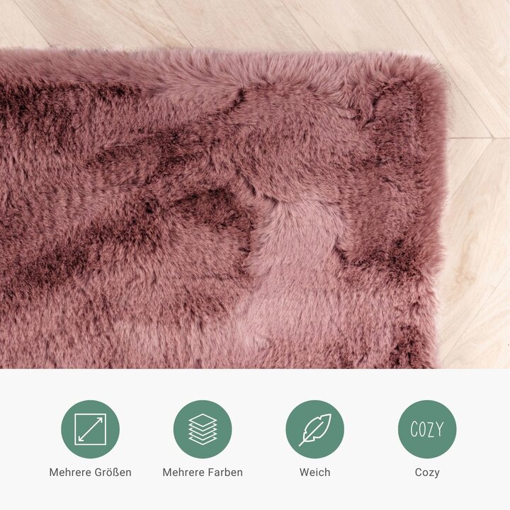 Hochflor Läufer - Comfy Supreme Dunkelrosa - 3
