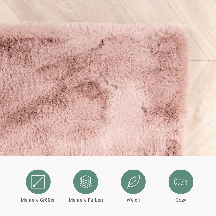 Hochflor Läufer - Comfy Supreme Rosa - 4