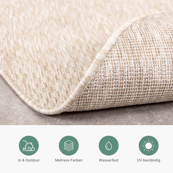 In- & Outdoor Teppich Rund - Costa Beige - 3