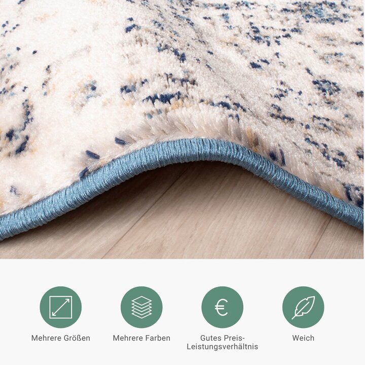 Teppich Patchwork - Deep Blau - 4