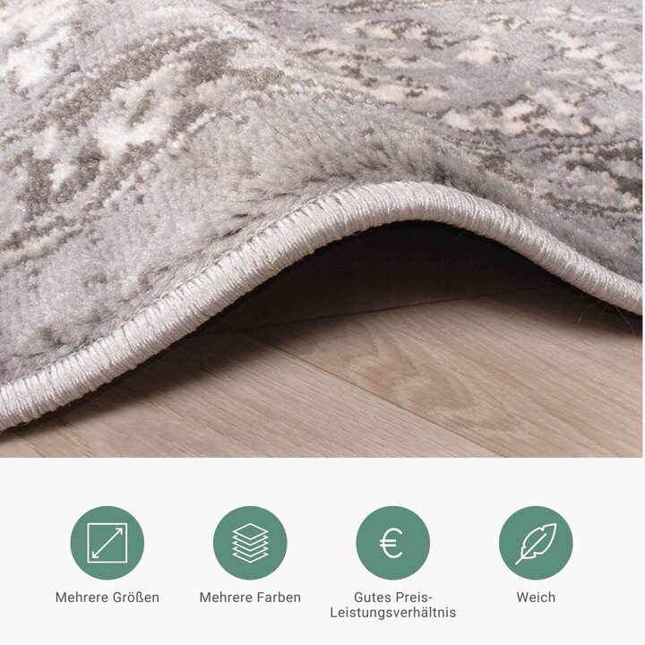 Teppich Vintage - Deep Medaillon Taupe Grau - 4