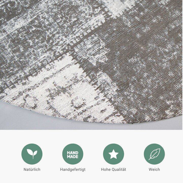 Teppich Patchwork Rund - Dreams Grau - 4