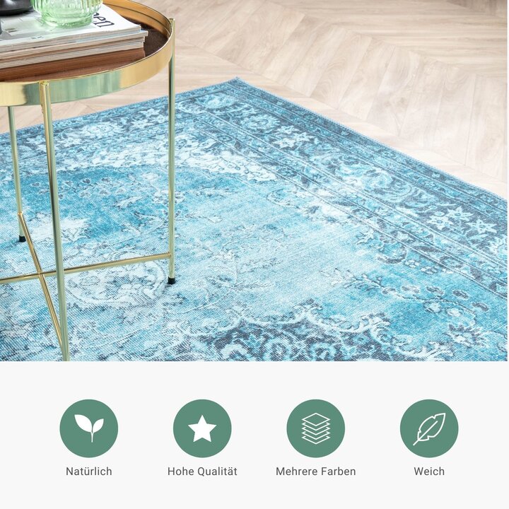 Teppich Vintage - Estate Medaillon Hellblau - 4