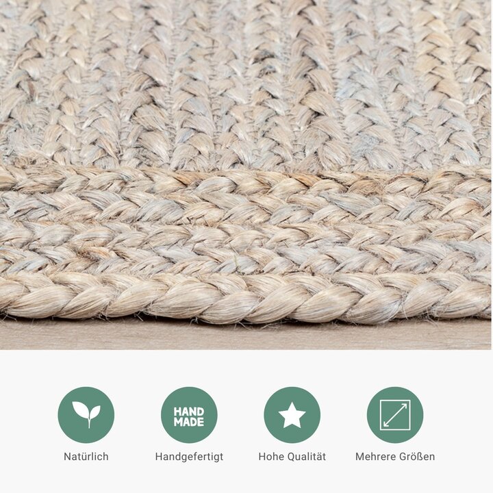 Jute Teppich - Fair Grau - 4