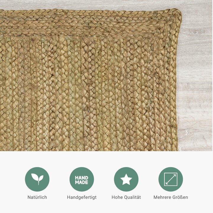 Jute Teppich - Fair Grün - 3