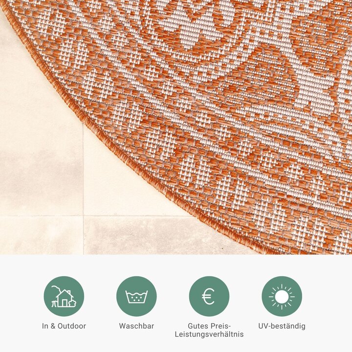 In- & Outdoor Teppich Rund - Summer Oriental Terracotta - 3