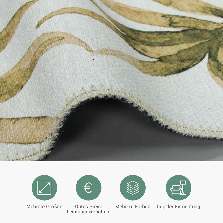 Boho Teppich - Palmier Blätter Naturel - 5