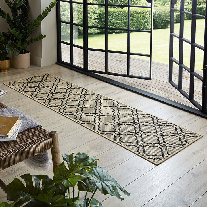 Balkon Teppich - Floreno Milan Beige Schwarz