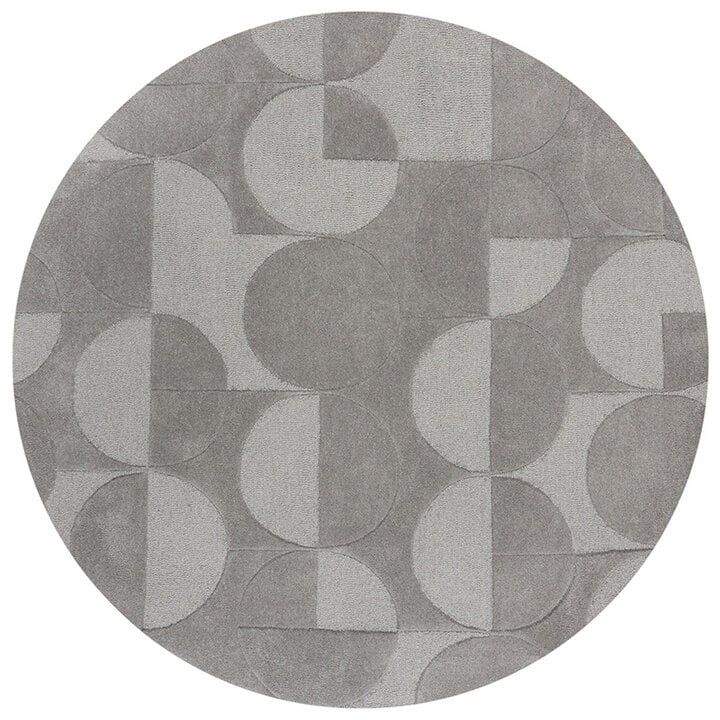 Moderner Teppich Rund - Mozo Gigi Grau - 1
