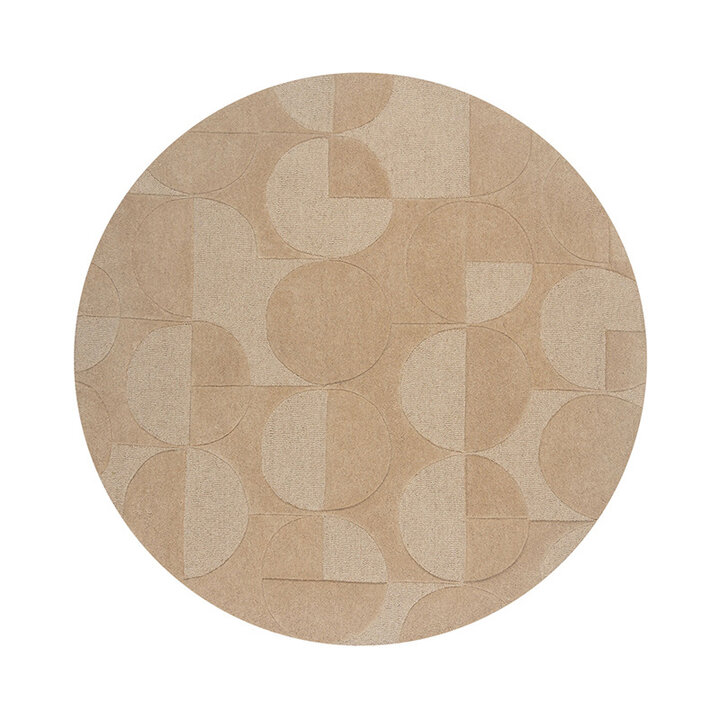 Moderner Teppich Rund - Mozo Gigi Beige Creme - 1