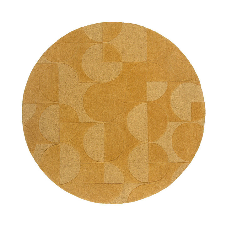 Moderner Teppich Rund - Mozo Gigi Ockergelb - 1