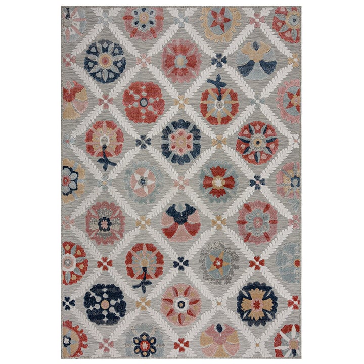 Outdoor Teppich - Plazo Flora Grau - 1