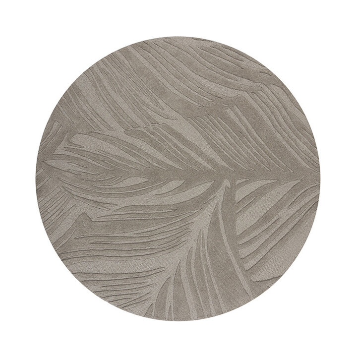 Moderner Teppich Rund - Solacio Leaves Grau - 1
