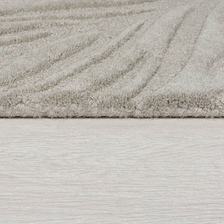 Moderner Teppich Rund - Solacio Leaves Grau - 3
