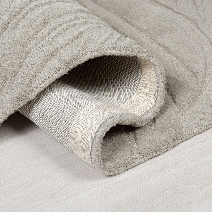 Moderner Teppich Rund - Solacio Leaves Grau - 4