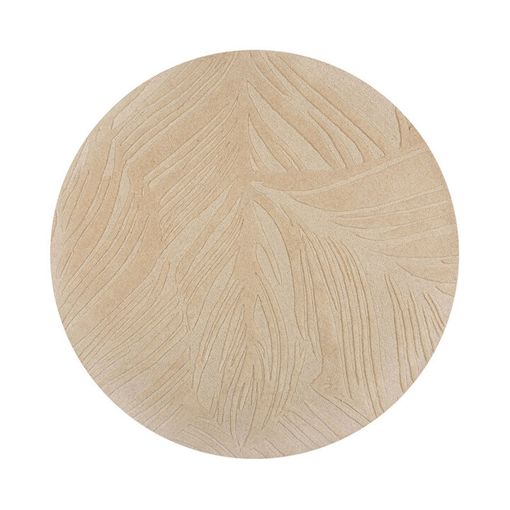 Moderner Teppich Rund - Solacio Leaves Beige - 1