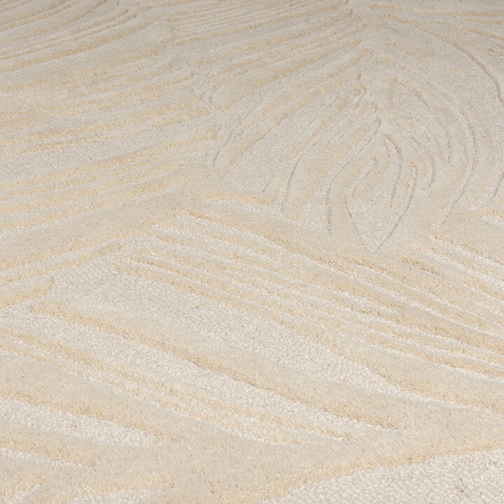 Moderner Teppich Rund - Solacio Leaves Beige - 2