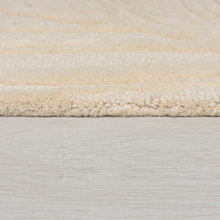 Moderner Teppich Rund - Solacio Leaves Beige - 3