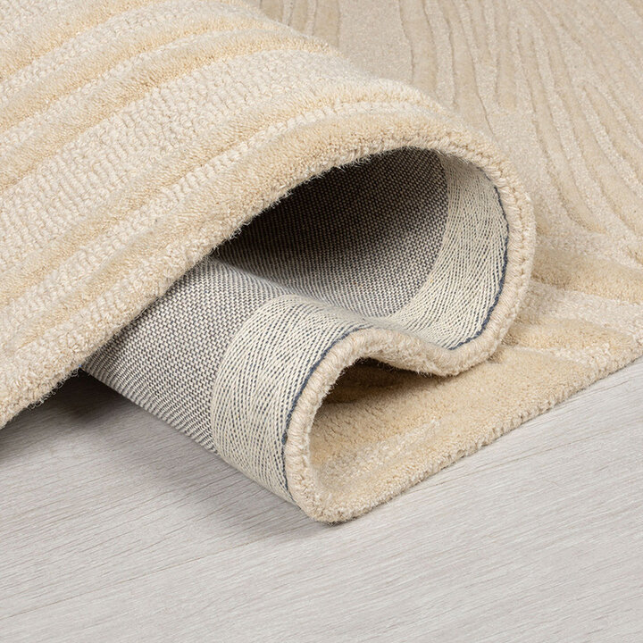 Moderner Teppich Rund - Solacio Leaves Beige - 4