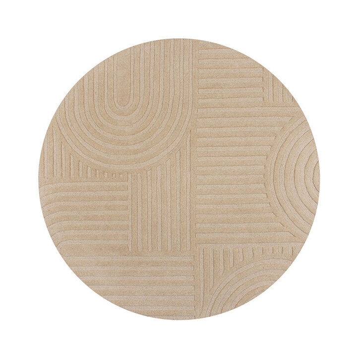 Moderner Teppich Rund - Solacio Zen Beige - 1