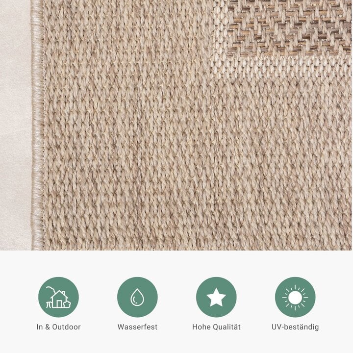 In- & Outdoor Jute Teppich - Fora Edge Natural - 3
