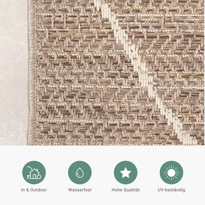 In- & Outdoor Jute Teppich - Fora Lines Natural - 3