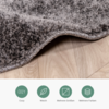 Hochflor Teppich Rund - Glazy Anthrazit 