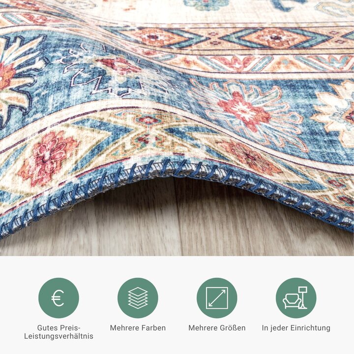 Teppich Vintage - Azara Yasmin Hellblau - 4